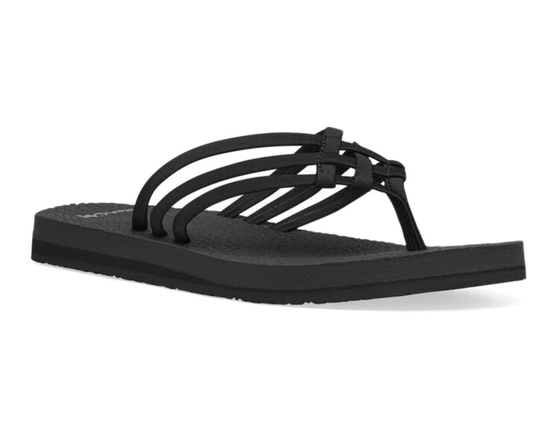 Sanuk Women's Yoga Sandy | Yoga Mat Footbed | Flip Flops for Women | Yoga Sandals For Women, Black, 10 - Image 2